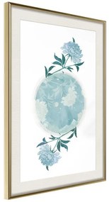 Poster  World in Shades of Blue  Cornice Quadri Cornice d'oro con passe-partout, Larghezza x Altezza Home decor 20x30