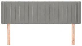 Testiera ad orecchio grigio chiaro 147x16x78/88 cm in velluto