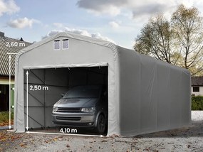 TOOLPORT 5x10m tenda garage 2,6m, PVC 850, grigio, senza statica - (99481)