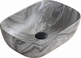 Mexen Rita lavabo da appoggio 45 x 32 cm, pietra grigia - 21084593