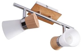 Vivica 2 Plafoniera White/Light Wood/Chrome - Lindby