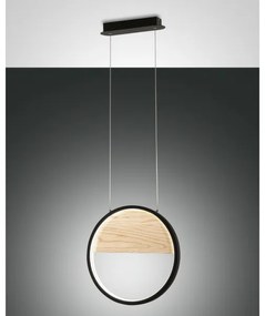 Fabas Luce -  Pierre SP LED  - Lampada a sospensione con dettaglio in legno
