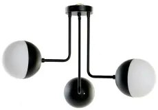 Lampadario DKD Home Decor LA-181950 Cristallo Nero Metallo Bianco 220 V 50 W Moderno Palle (61 x 58 x 46 cm)