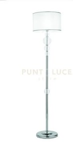 Piantana tebe trasparente  e cromo 1 luce attacco e27 d.40cm