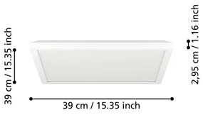 Eglo 901451-Plafoniera LED da bagno ROVITO 17,6W/230V 39x39 cm IP44 bianco