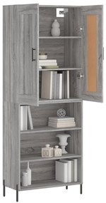 Credenza grigio sonoma 69,5x34x180 cm in legno multistrato