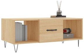 Tavolino da salotto rovere sonoma 102x50x40cm legno multistrato