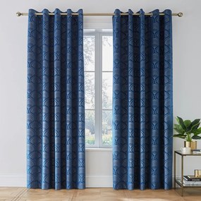 Tende blu in set da 2 229x168 cm Art Deco Pearl - Catherine Lansfield