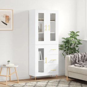 Credenza Bianca 69,5x34x180 Cm İn Legno Multistrato /
