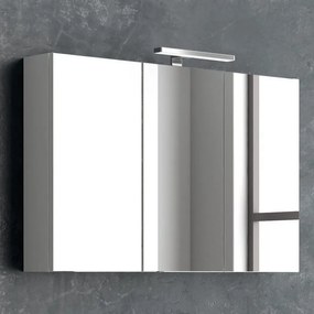 Kamalu - composizione bagno sospesa 100cm: mobile ultramoderno e specchio contenitore form-100b