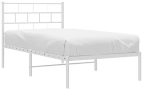 Giroletto con testiera metallo bianco 75x190 cm