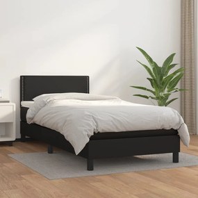 Giroletto A Molle Con Materasso Nero 90x200 Cm İn Similpelle /