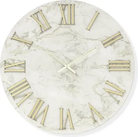 Orologio HAROLD rotondo D40 cm in legno rivestito con parato Oro