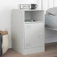 Comodino Bianco 34,5x39x62 cm in Acciaio 841773