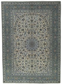 Kashan Tappeto 400x290 Beige (Iran) Annodato A Mano
