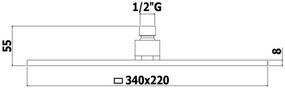 Soffione doccia 34x22 Rettangolare Anticalcare Spessore 8 Mm In Metallo Cromo Paffoni City Zsof091