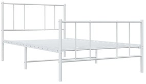 Giroletto con testiera e pediera metallo bianco 90x190 cm