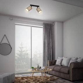 Briloner 2078-024 - Faretto SPOTLIGHT 2xE27/25W/230V grigio/nero