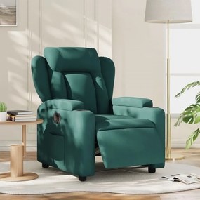 Poltrona Elettrica Reclinabile Verde Scuro İn Tessuto /