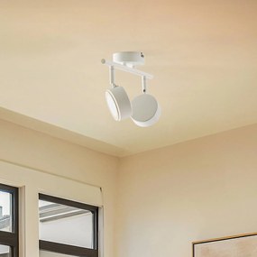 Lindby fatto Jyla, bianco, 4.000 K, a 2 luci, GX53 Jyla Lindby, dimmerabile, Bianco / Opale, Studio / Ufficio, Metallo, Moderno, Faretto