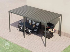 PRIMEYARD Pergola 3x5,5m, tetto lamellare, antracite - (GFPV01106)