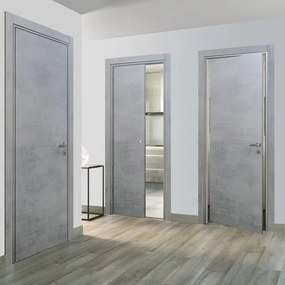 Porta interna a battente Naos in legno colore grigio, L 80 x H 210 cm, apertura reversibile