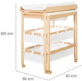 Fasciatoio bianco/di colore naturale con effetto betulla Baby Pool – Roba