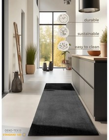 Passatoia nera in iuta 80x200 cm Bouclé – Hanse Home