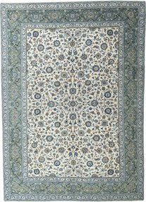 Kashan Tappeto 420x310 Beige (Iran) Annodato A Mano