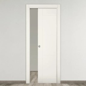 Porta interna scorrevole Mood in MDF colore bianco, L 80 x H 210 cm, apertura reversibile