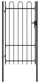 Cancello A Singola Anta Con Archi İn Acciaio 1x1,75 M Nero /
