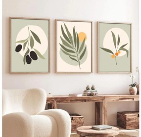 SET 3x Foto in cornice 50x70 cm foglie