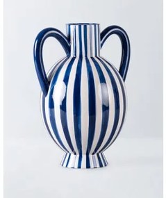 Vaso Alto in Dolomia XL Melon Lines Blu Sapphire - The Masie