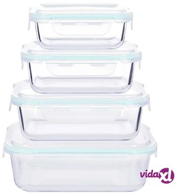 vidaXL Contenitori per Alimenti in Vetro 4 pz