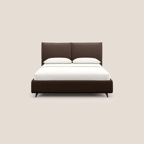 Nives letto imbottito contenitore sfoderabile in microfibra velluto impermeabile T09 marrone