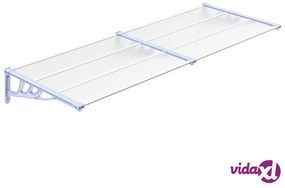 vidaXL Tettoia per Porta Grigio e Trasparente 239x90 cm Policarbonato