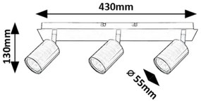 Rabalux 73073 - Faretto GERHARD 3xGU10/15W/230V
