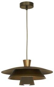 Lampadario a sospensione con filo PLATO 1xE27/15W/230V ottone/oro