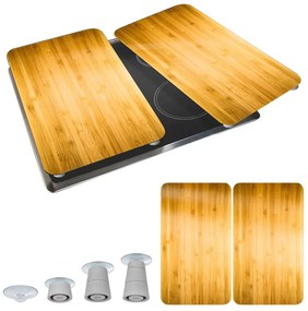 Coprifuoco in vetro temperato in set da 2 52x30 cm Wooden - Maximex