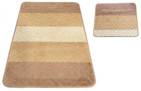 Morbido tappetino da bagno di colore beige 50 cm x 80 cm + 40 cm x 50 cm
