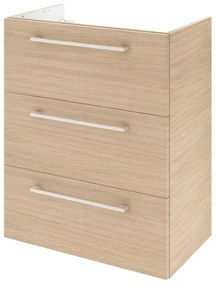 Mobile da bagno sotto lavabo SENSEA Remix rovere lucido L 60 x H 73 x P 33 cm 3 cassetti, lavabo non incluso
