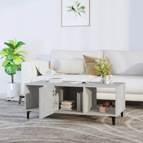 Tavolino salotto grigio cemento 102x50x40 cm legno multistrato