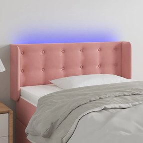 Testiera A Led Rosa 93x16x78/88 Cm İn Velluto /