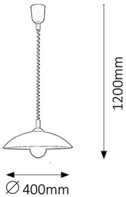 Rabalux 4780 - Lampadario regolabile ROUND 1xE27/60W/230V