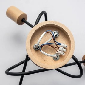 Plafoniera OXFORD 3xE27/15W/230V pino/nero