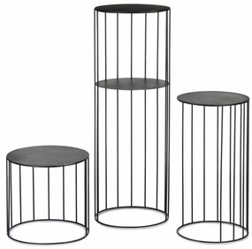 SET 3x Portafiori LOFT nero