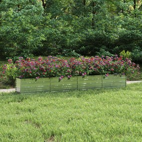Letto Rialzato Giardino 320x40x45 Cm İn Acciaio Zincato Argento /