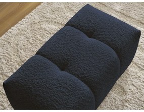 Poggiapiedi blu con rivestimento in bouclé Roxelane – Bobochic Paris