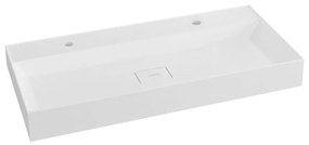Doppio lavabo bianco in composito minerale 96x44 cm Godiva – Sapho