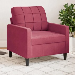 Poltrona Rosso Vino 60 Cm Velluto /